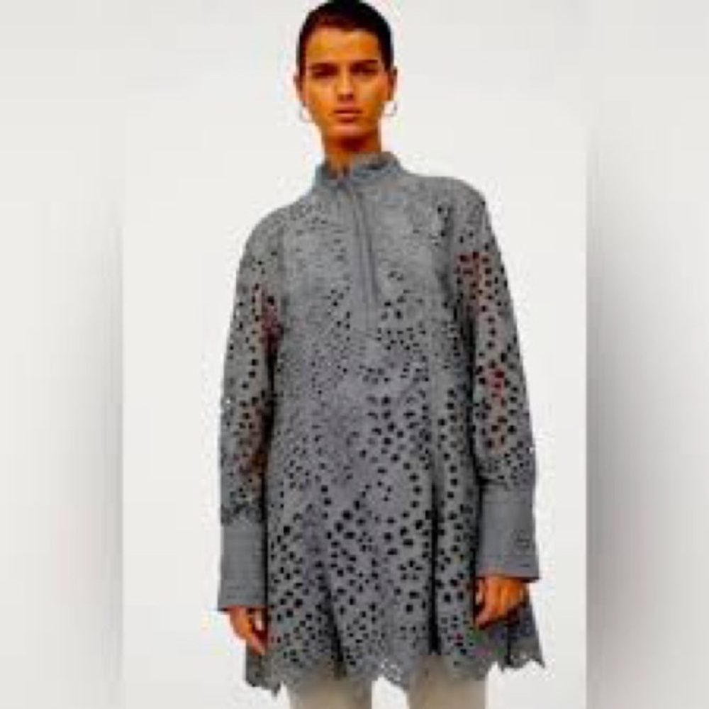 H&M eyelet embroidered scalloped tunic